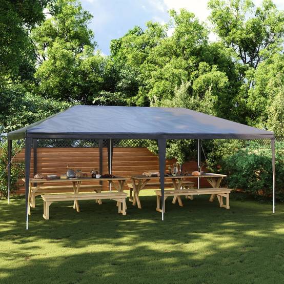Tente de réception - Tonnelle de jardin - Barnum professionnelle 4x6 m Anthracite 90 g/m² - MEUBLE PRO - Image 2