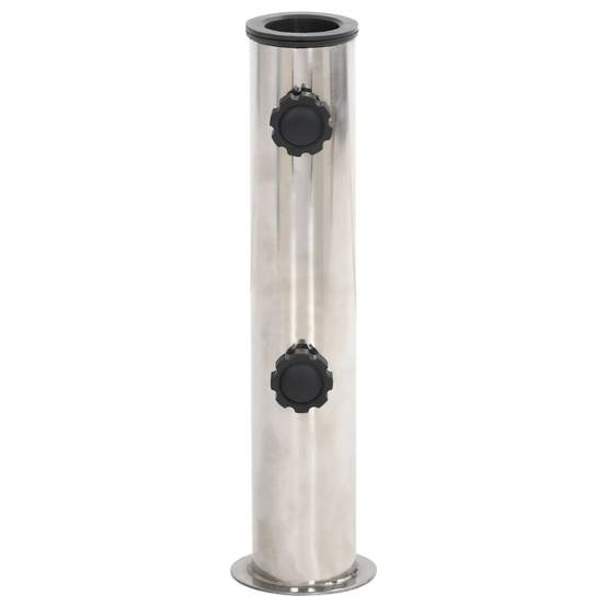 Support de Mât pour Parasol Inox Base à Visser au Sol pour Terrasse Balcon Mât Ø38-48mm Argenté – ComfortXL Outdoor Living - Image 2