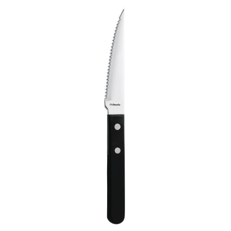 Couteau à Steak pour Restaurant Manche Noir 217 mm Lot de 12 Amefa - Image 2