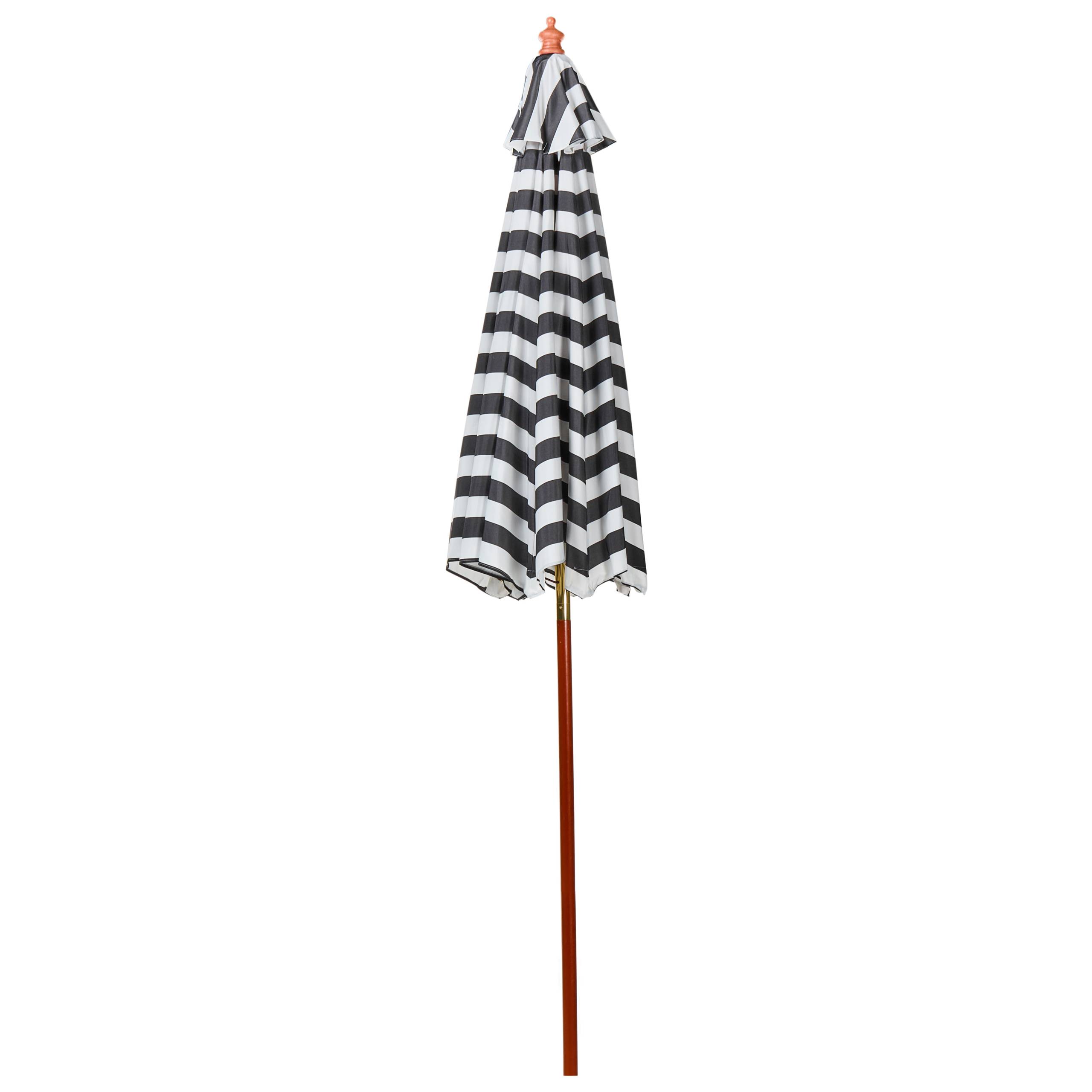 Beliani - Parasol droit Tissu Noir/blanc FERENTILLO - Beliani - Imagen 4