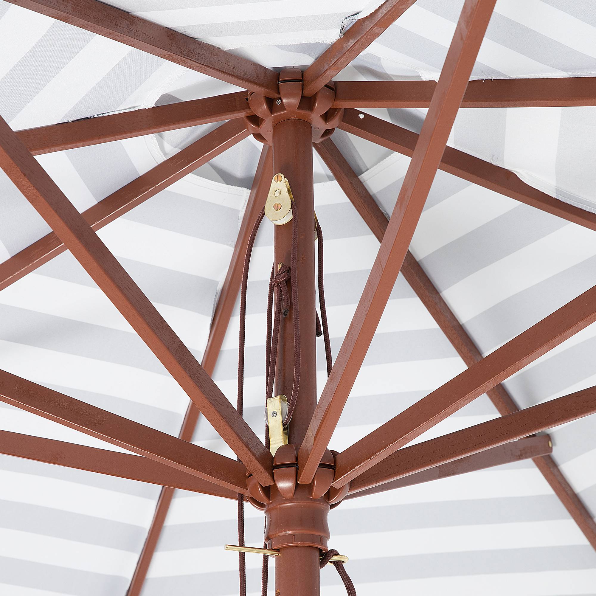 Beliani - Parasol droit Tissu Noir/blanc FERENTILLO - Beliani - Imagen 7