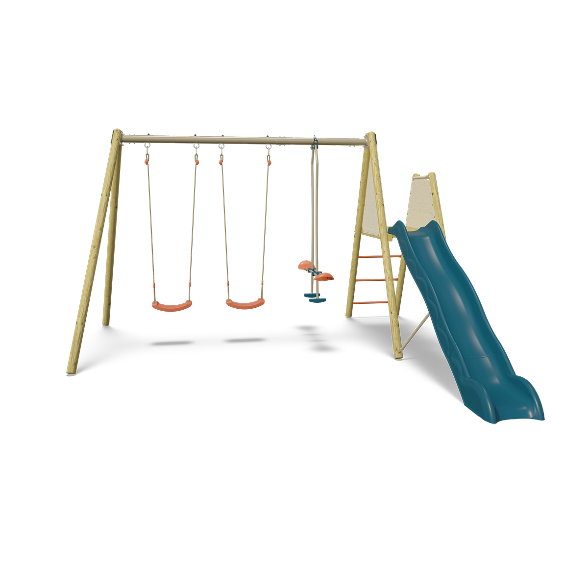 Trigano Jardin - Balançoire avec toboggan et face à face - ROMY - Aléo by Trigano - Image 1
