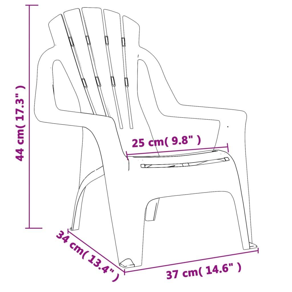 Lot de 2 Chaises de jardin pour enfants - Chaises d'extérieur - Fauteuils de jardin rouge 37x34x44 cm PP - Image 8