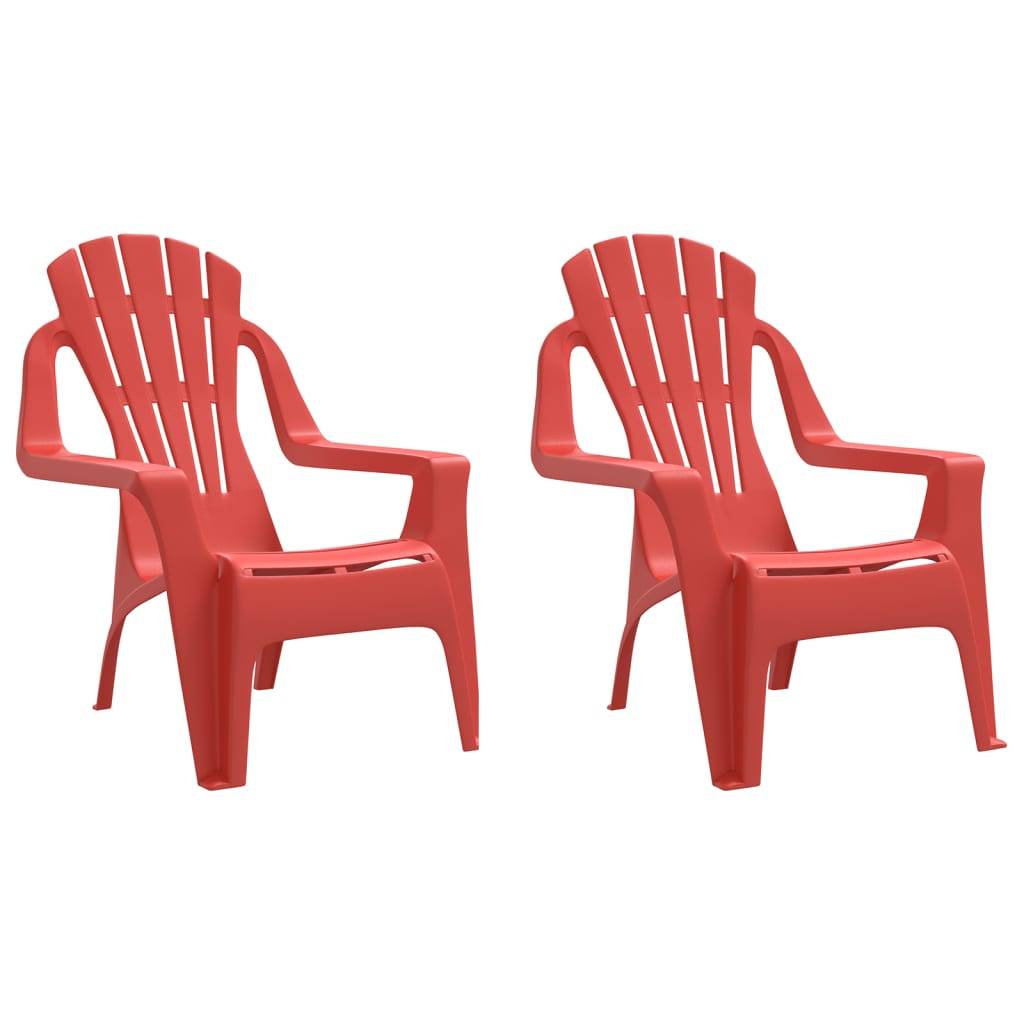 Lot de 2 Chaises de jardin pour enfants - Chaises d'extérieur - Fauteuils de jardin rouge 37x34x44 cm PP - Image 1