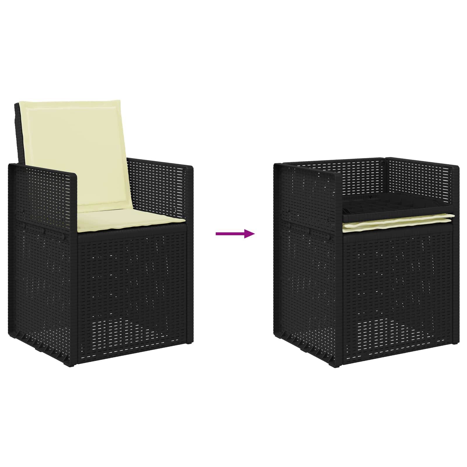 Chaises de jardin PP anthracite et crème 53 x 47 x 88.5 cm - PANGIVO - Image 9
