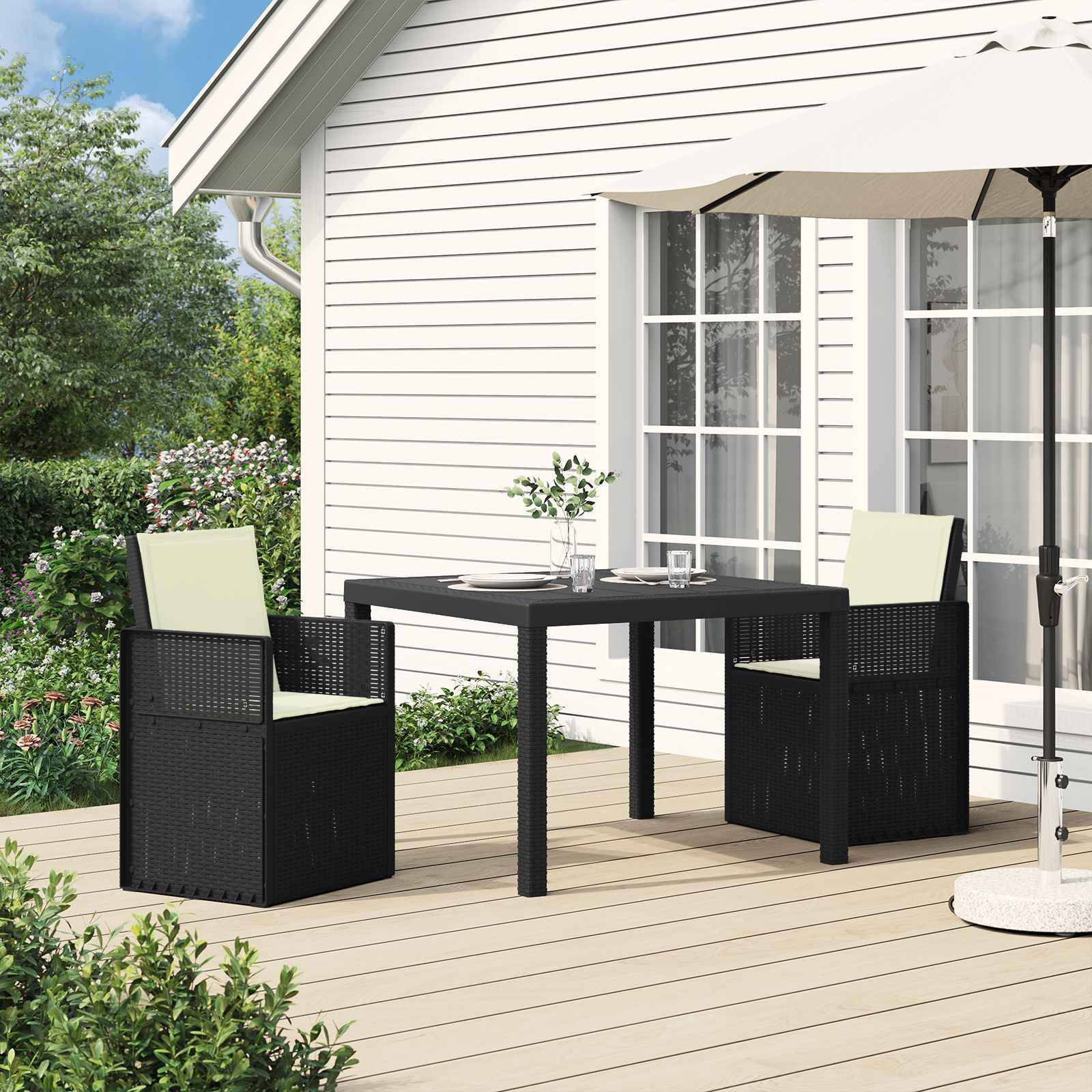 Chaises de jardin PP anthracite et crème 53 x 47 x 88.5 cm - PANGIVO