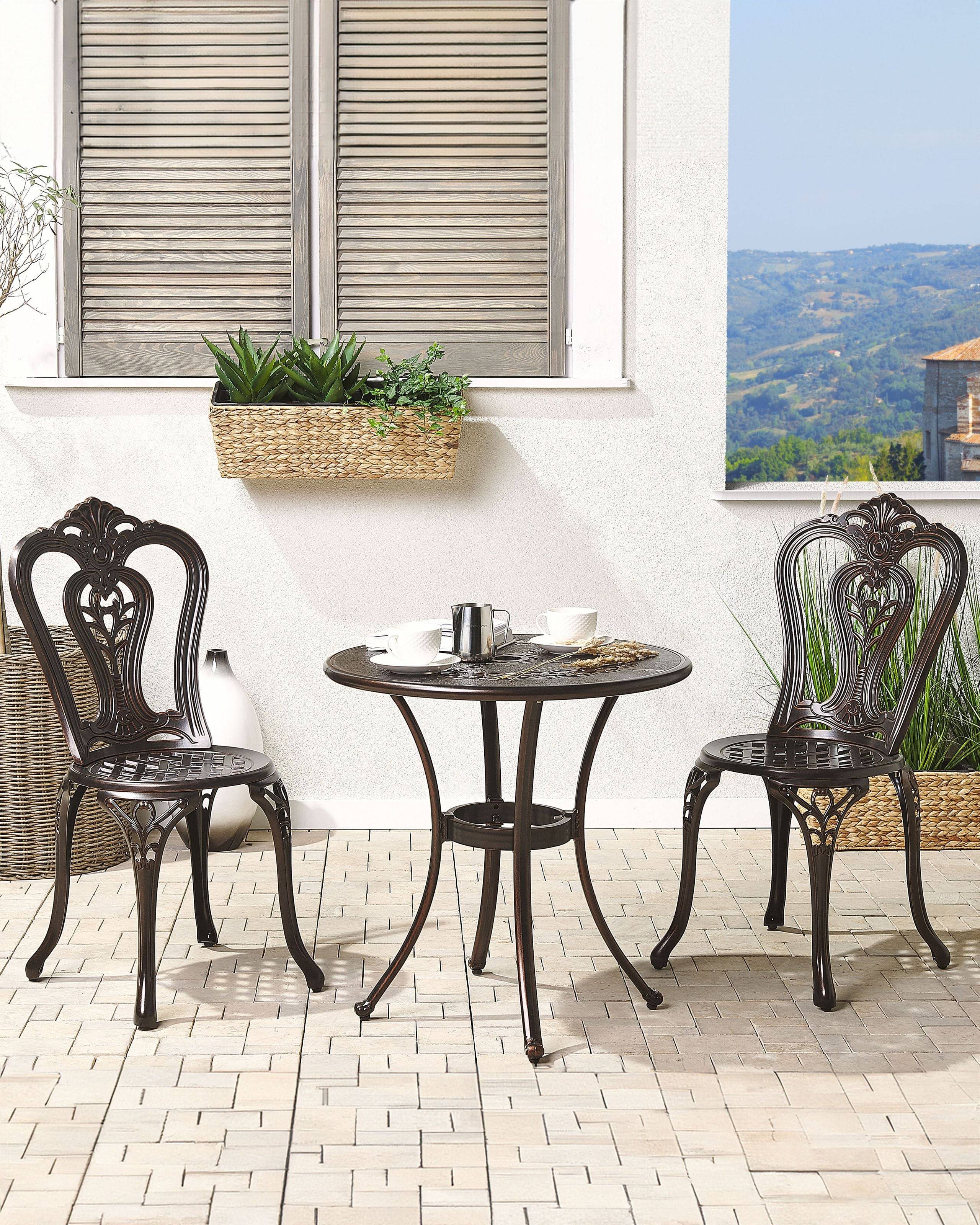 Beliani - Chaise de jardin Aluminium Marron foncé BOVINO - Beliani - Imagen 1