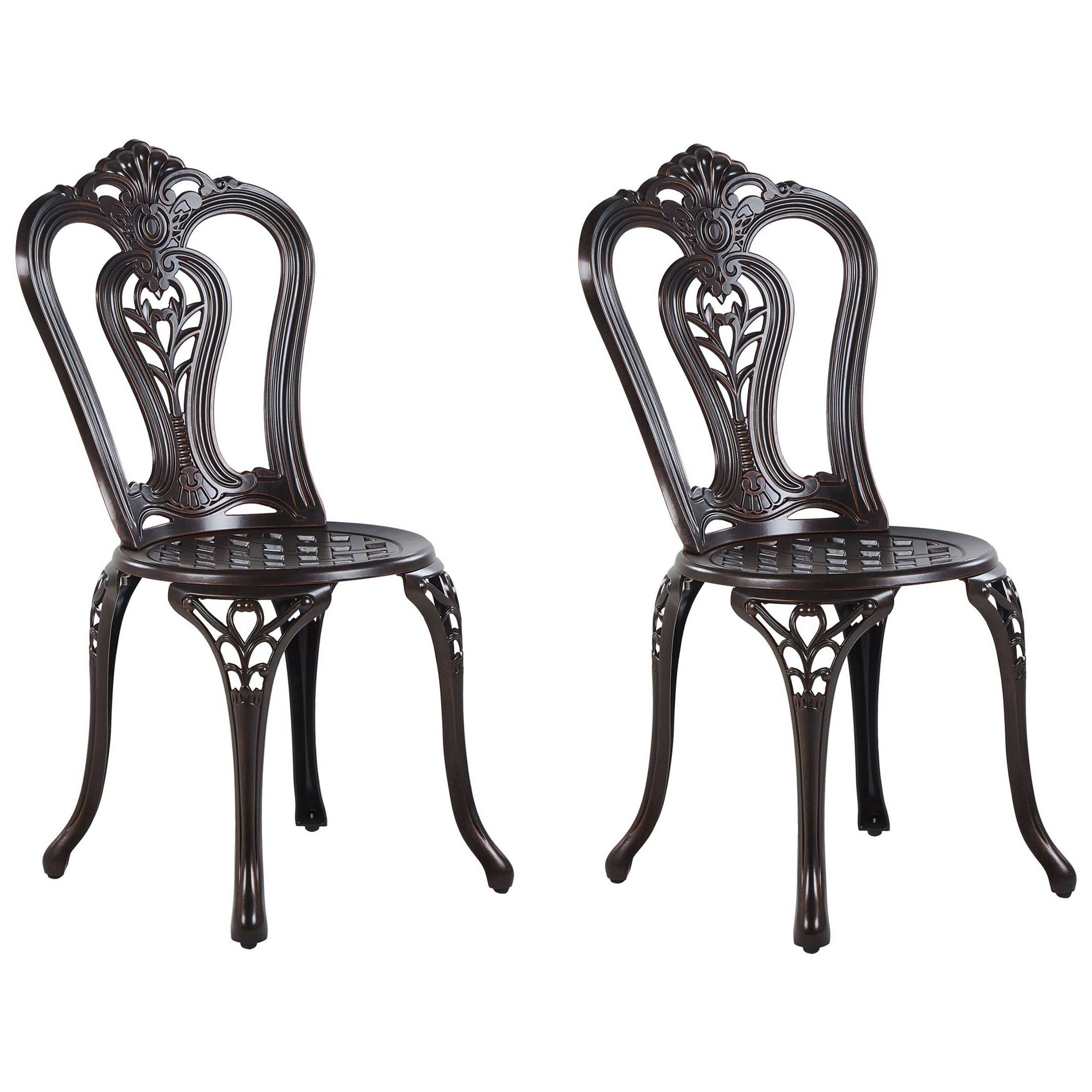Chaise de jardin Aluminium Marron foncé BOVINO - Beliani - Image 1