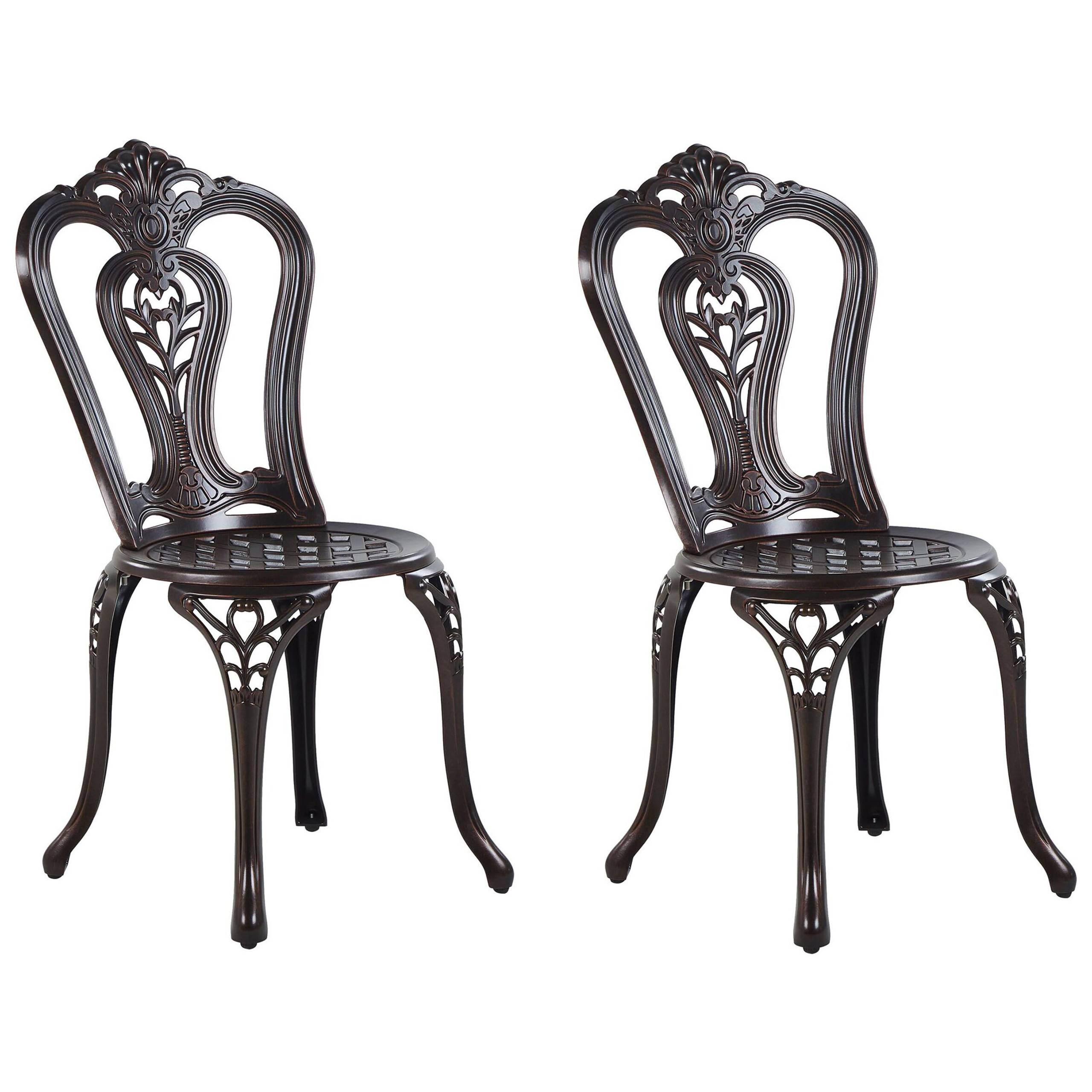 Beliani - Chaise de jardin Aluminium Marron foncé BOVINO - Beliani - Imagen 2