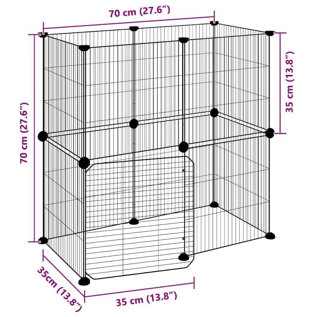 Vidaxl - Cage animaux de compagnie à 12 panneaux et porte Noir 70x35x70 cm vidaXL 3114036 - Imagen 3