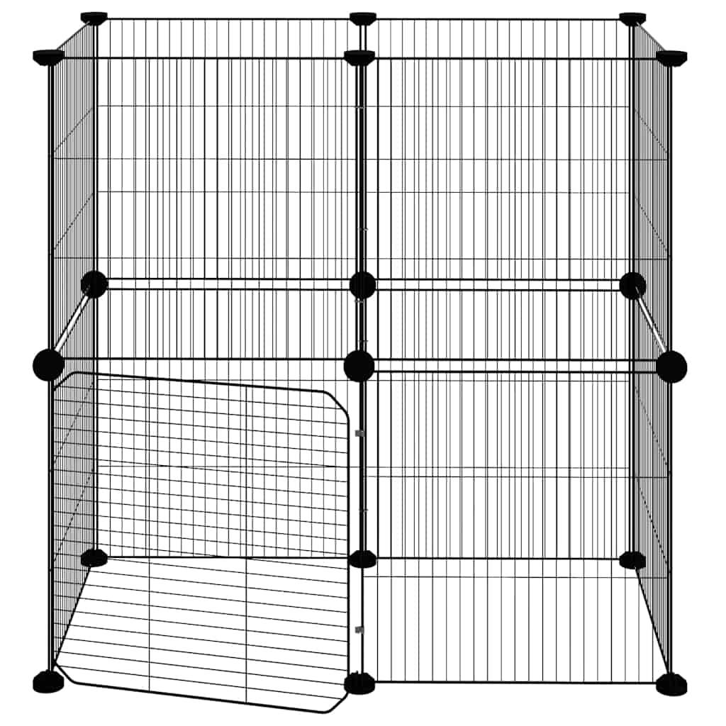 Vidaxl - Cage animaux de compagnie à 12 panneaux et porte Noir 70x35x70 cm vidaXL 3114036 - Imagen 5