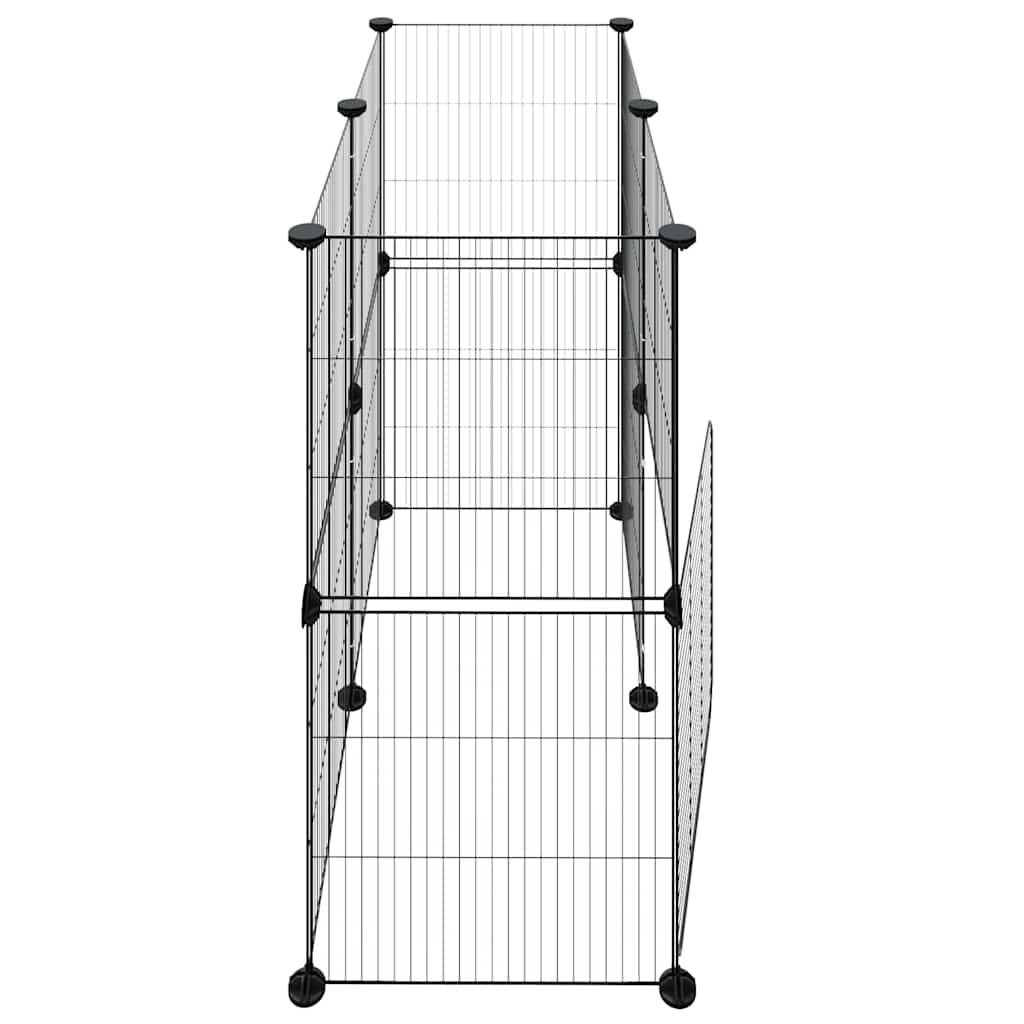 Vidaxl - Cage animaux de compagnie à 12 panneaux et porte Noir 70x35x70 cm vidaXL 3114036 - Imagen 6