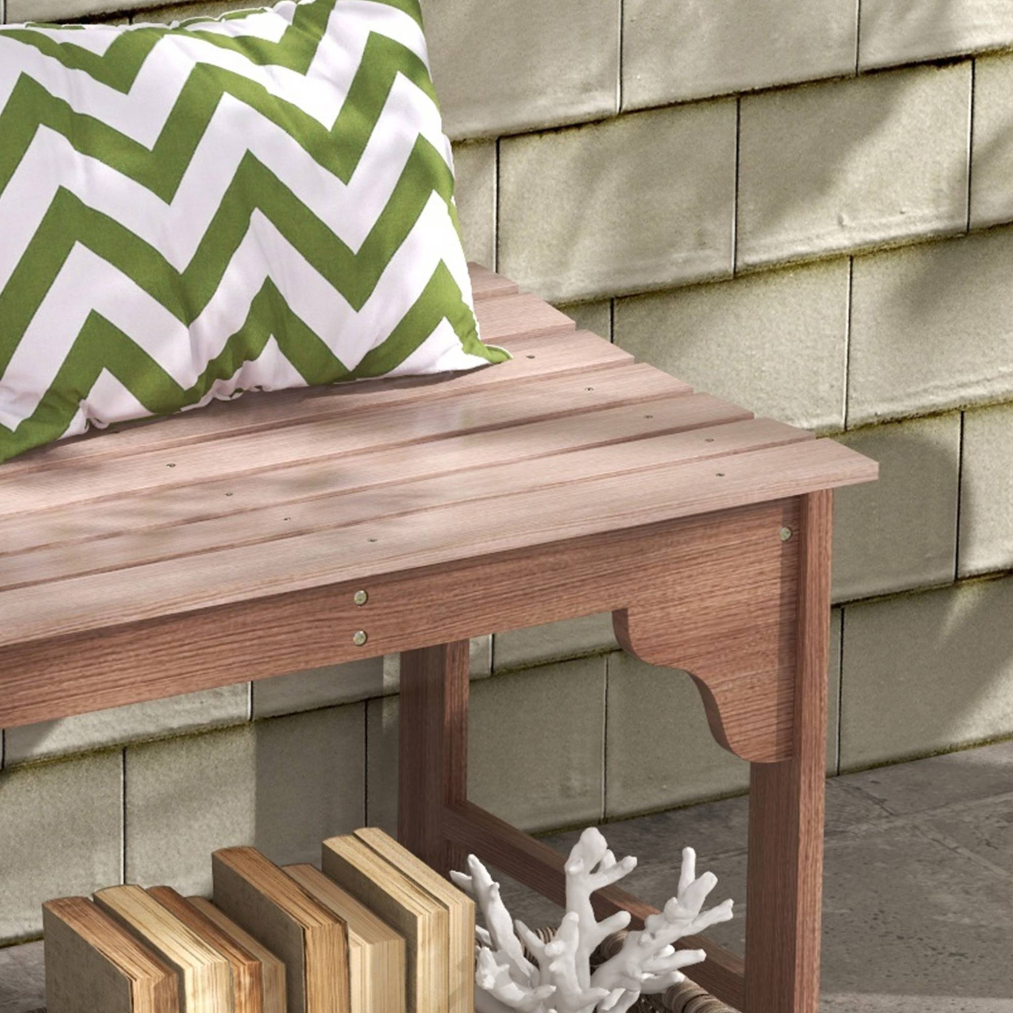Outsunny - Banc de jardin 2 places assise à lattes dim. 115L x 50l x 45H cm bois de jarrah - Outsunny - Imagen 4