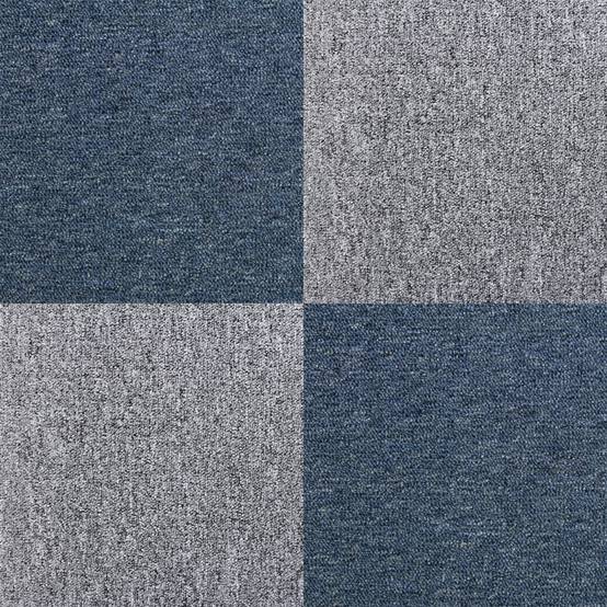 Monstershop - 40 Dalles de 50cm x 50cm (10m²) Dalle de Moquette Couleur Bleu Tempête & Gris Platine - Image 1