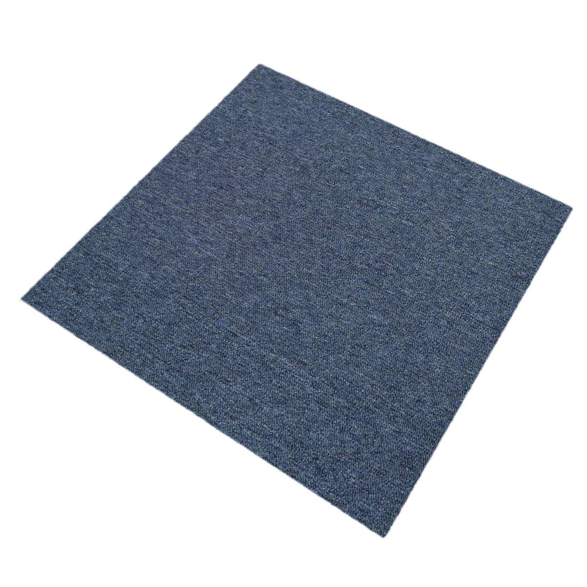 Monstershop - 40 Dalles de 50cm x 50cm (10m²) Dalle de Moquette Couleur Bleu Tempête & Gris Platine - Image 4