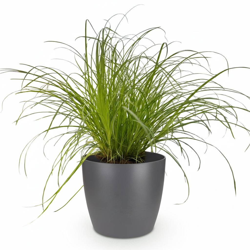 La Green Touch - Cyperus alternifolius Zumula - Papyrus Zumula (herbe à chat) - Avec cache-pot gris - Pot Ø20 cm, H 30 cm - Image 2