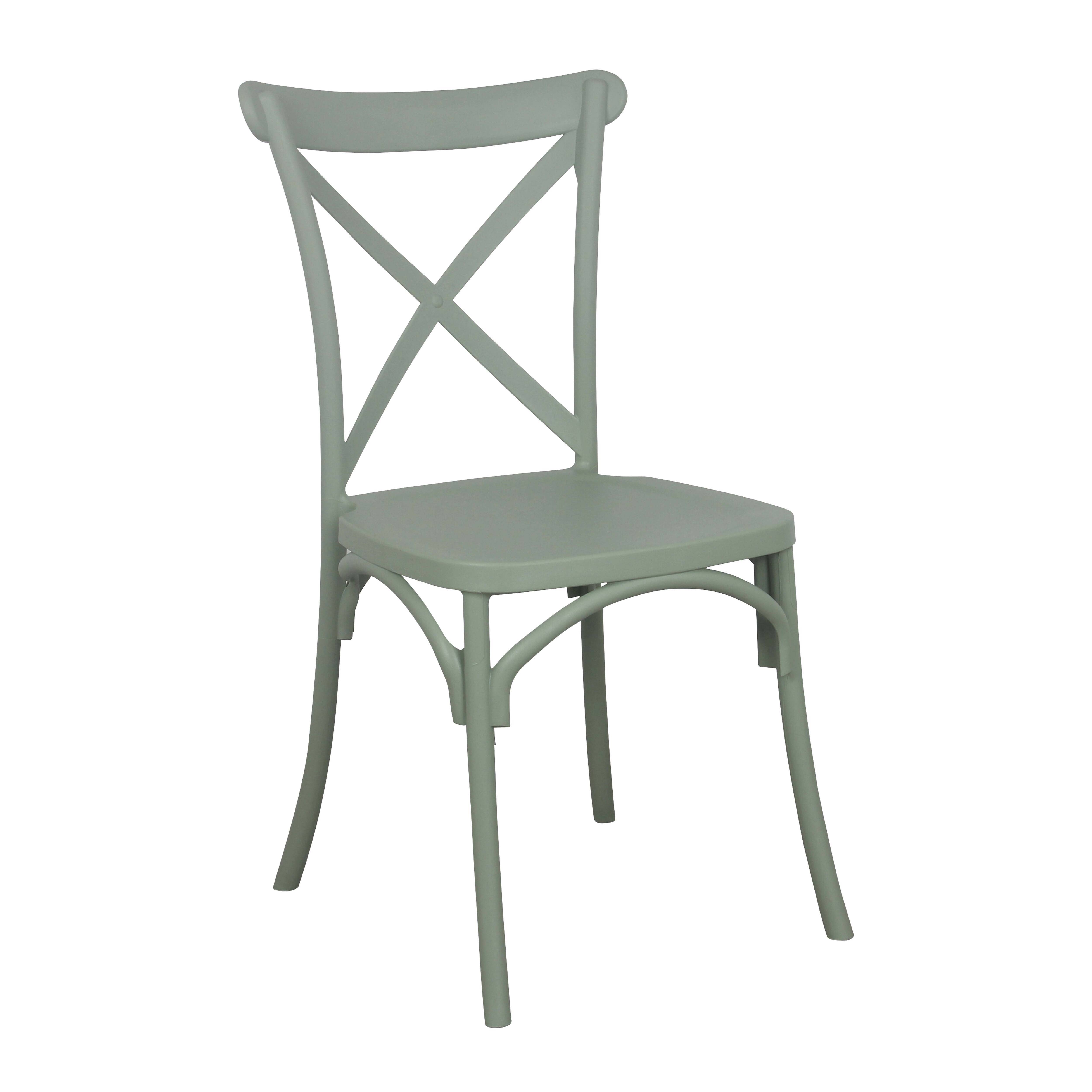 Oviala - Chaise de terrasse empilable en plastique vert sauge Dublin - Oviala - Image 1