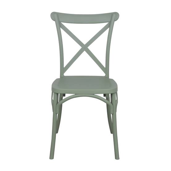 Oviala - Chaise de terrasse empilable en plastique vert sauge Dublin - Oviala - Image 2