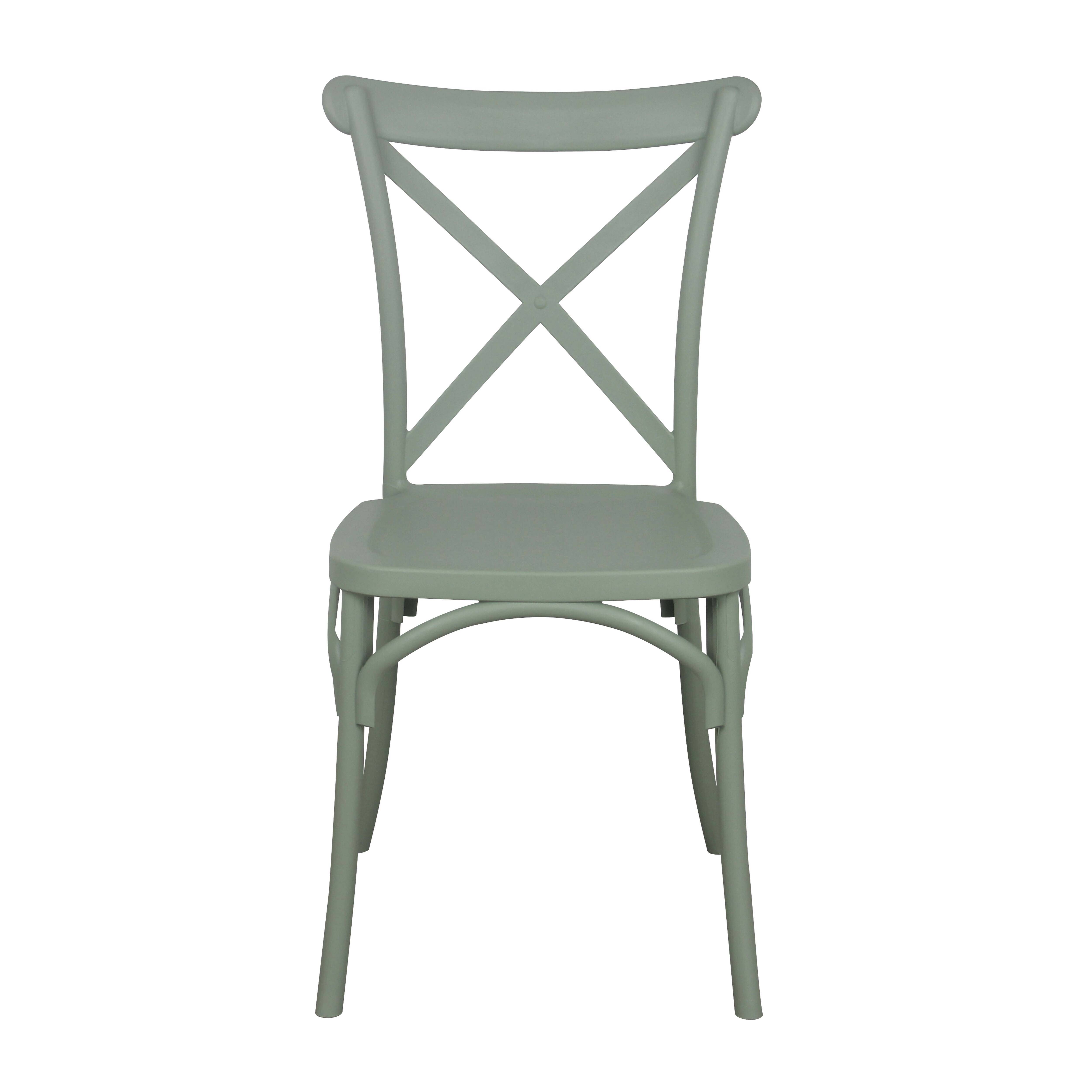 Oviala - Chaise de terrasse empilable en plastique vert sauge Dublin - Oviala - Image 2
