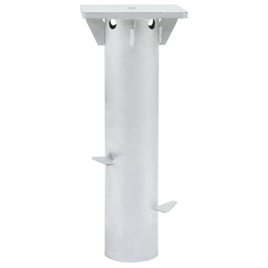 Base de Parasol à Enterrer Acier Ancre de Sol Stable pour Terrasse Jardin Argenté 16x16cm – ComfortXL Outdoor Living - Image 3