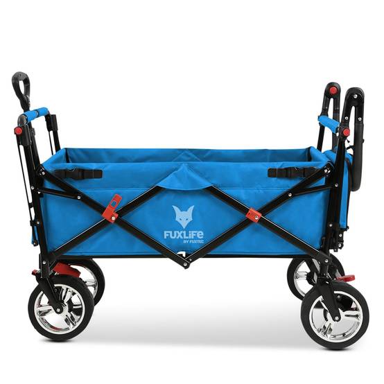 FUXLIFE by FUXTEC Chariot à bras FX-CT800 confort pliable - Turquoise | Chariot de transport avec toit solaire | Rallonge intérieure - Image 7