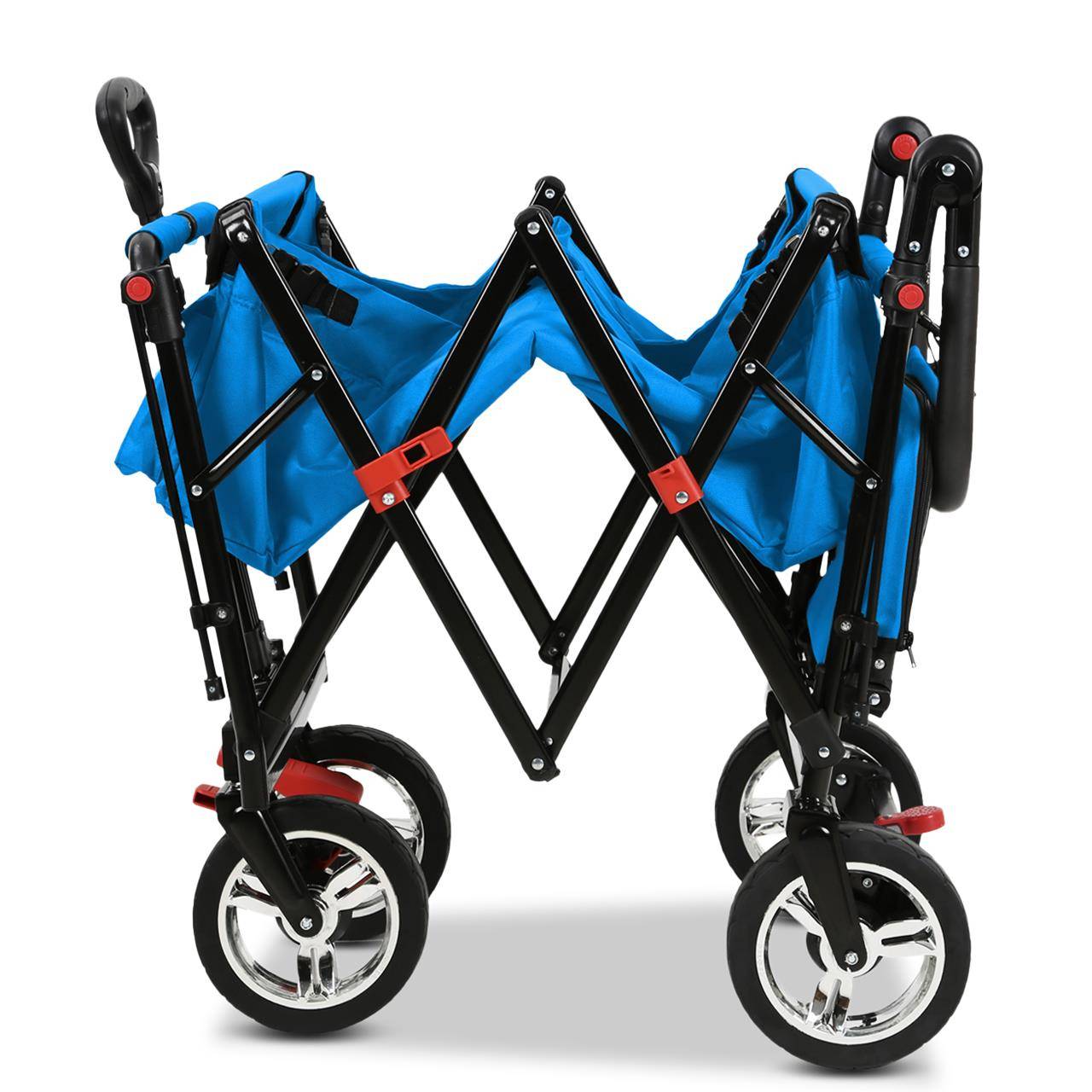 FUXLIFE by FUXTEC Chariot à bras FX-CT800 confort pliable - Turquoise | Chariot de transport avec toit solaire | Rallonge intérieure - Image 8