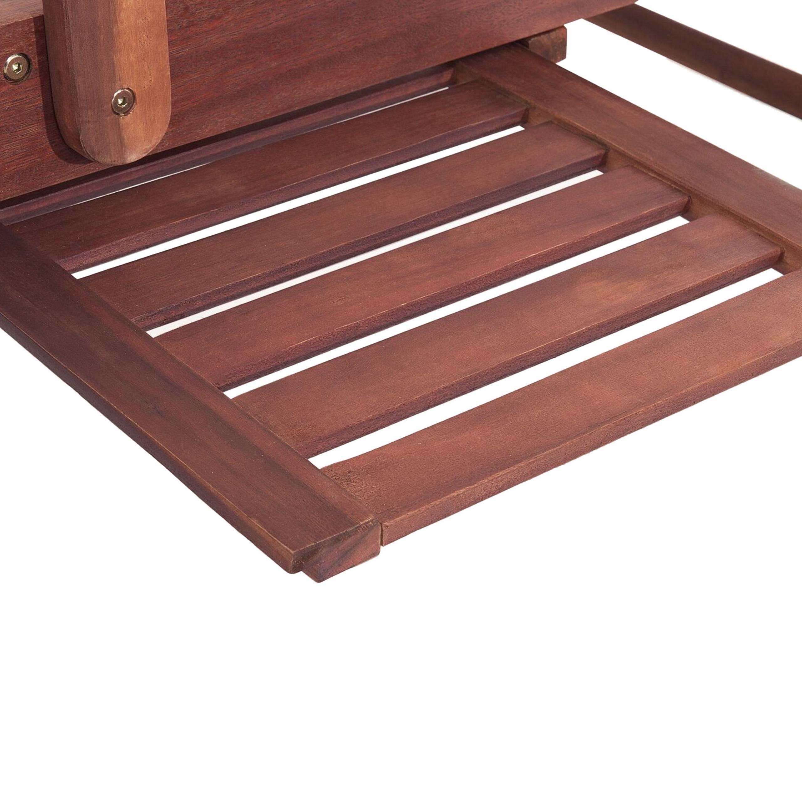 Beliani - Chaise Longue Transat Inclinable en Bois d'Acacia avec Coussin Bleu Beige à Rayure Solide et Résistant pour Terrasse ou Jardin Méditerranéen Beliani - Imagen 7
