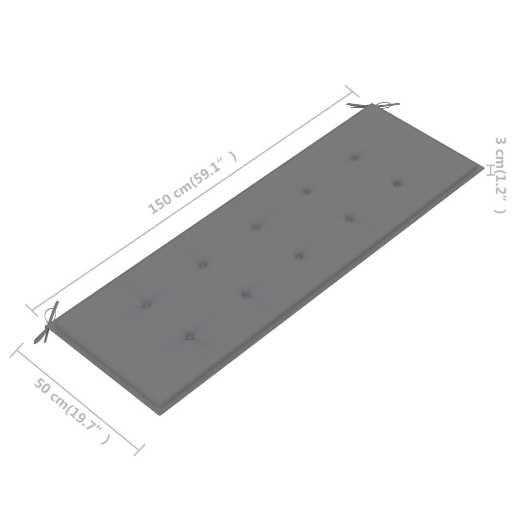 Helloshop26 - Banc de jardin meuble de patio d'extérieur terrasse avec coussin 157 cm bois d'acacia massif - Imagen 8