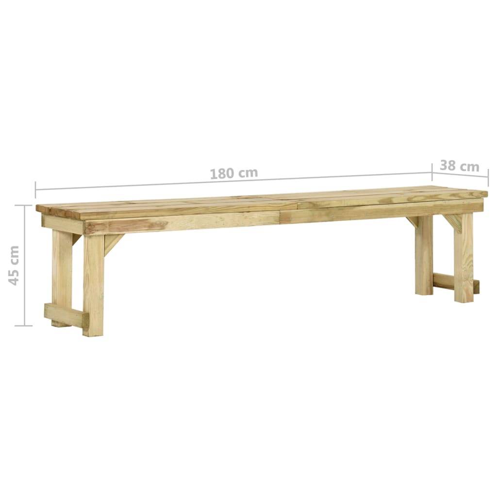 Helloshop26 - Banc de jardin meuble de patio d'extérieur terrasse 180 x 38 x 45 cm bois de pin imprégné - Imagen 6