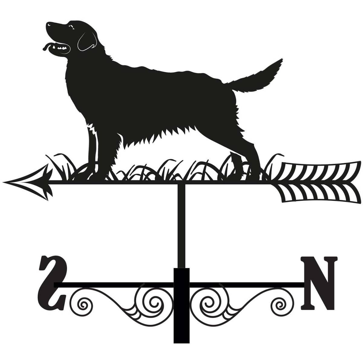 Primus - Girouette en acier noir silhouette Golden Retriever Primus - Imagen 1