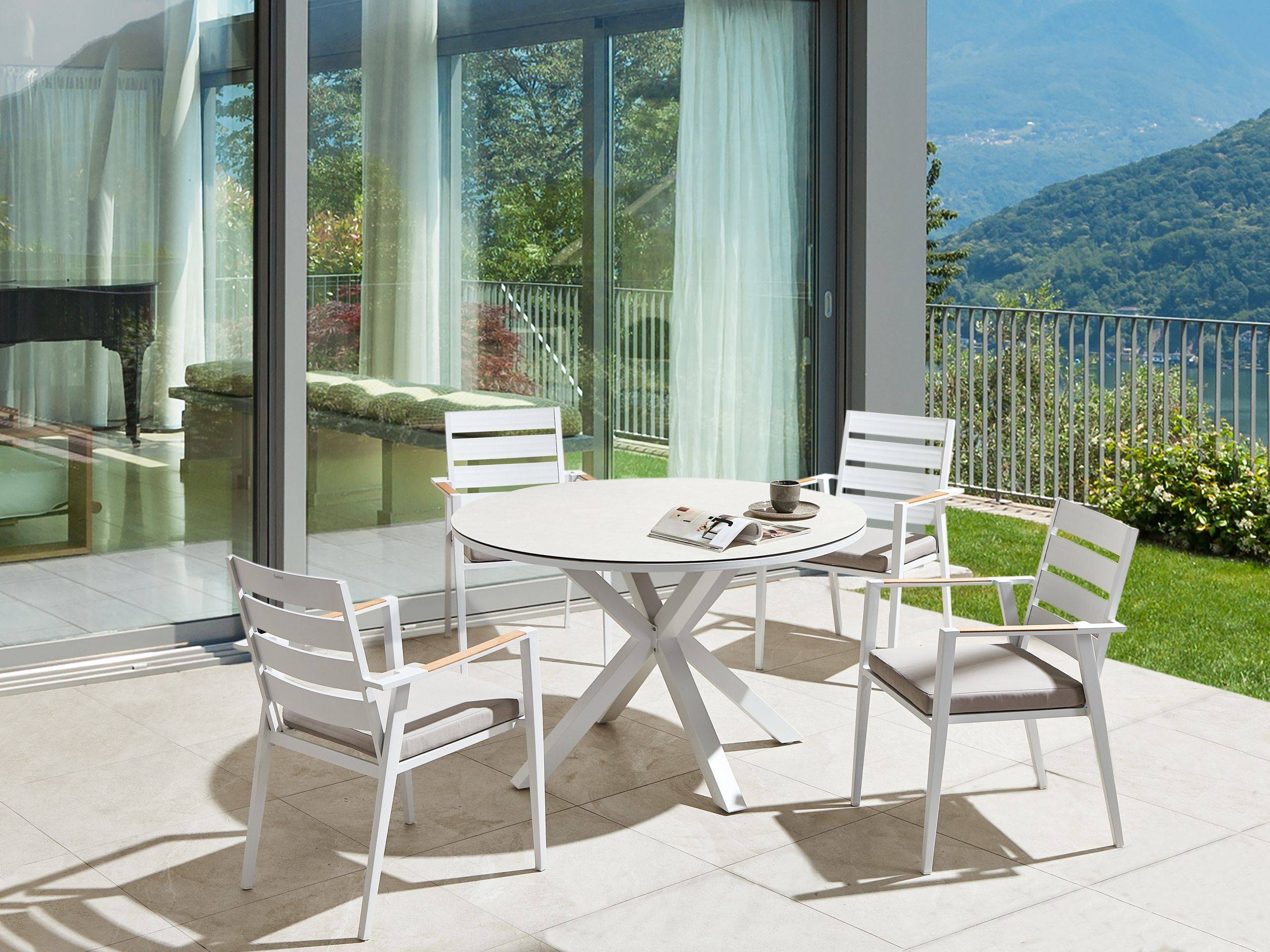 Beliani - Set de salle à manger, 4 Personnes Aluminium Gris MALETTO/TAVIANO - Beliani - Imagen 1