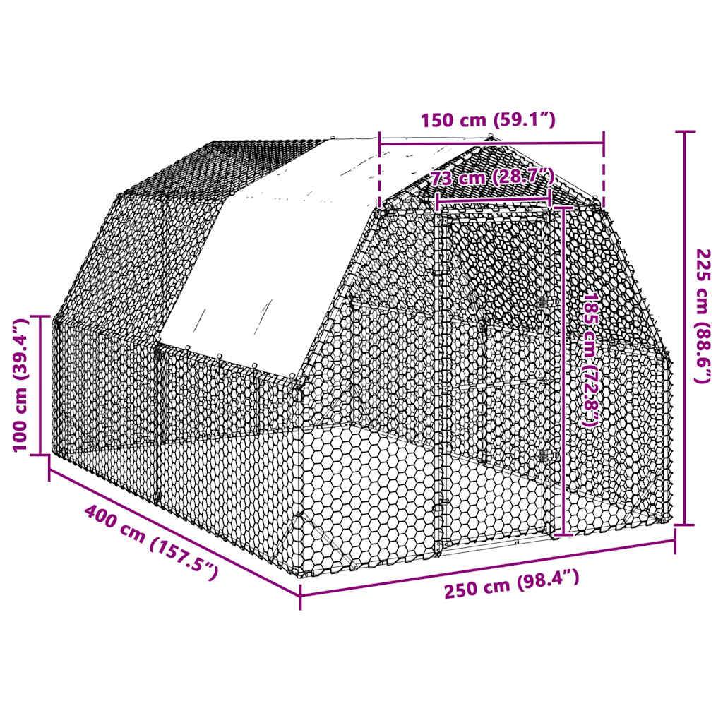 Poulailler acier argent  2,5 x 4 x 2,25 m  - Prolenta premium p3191.8 - Image 8