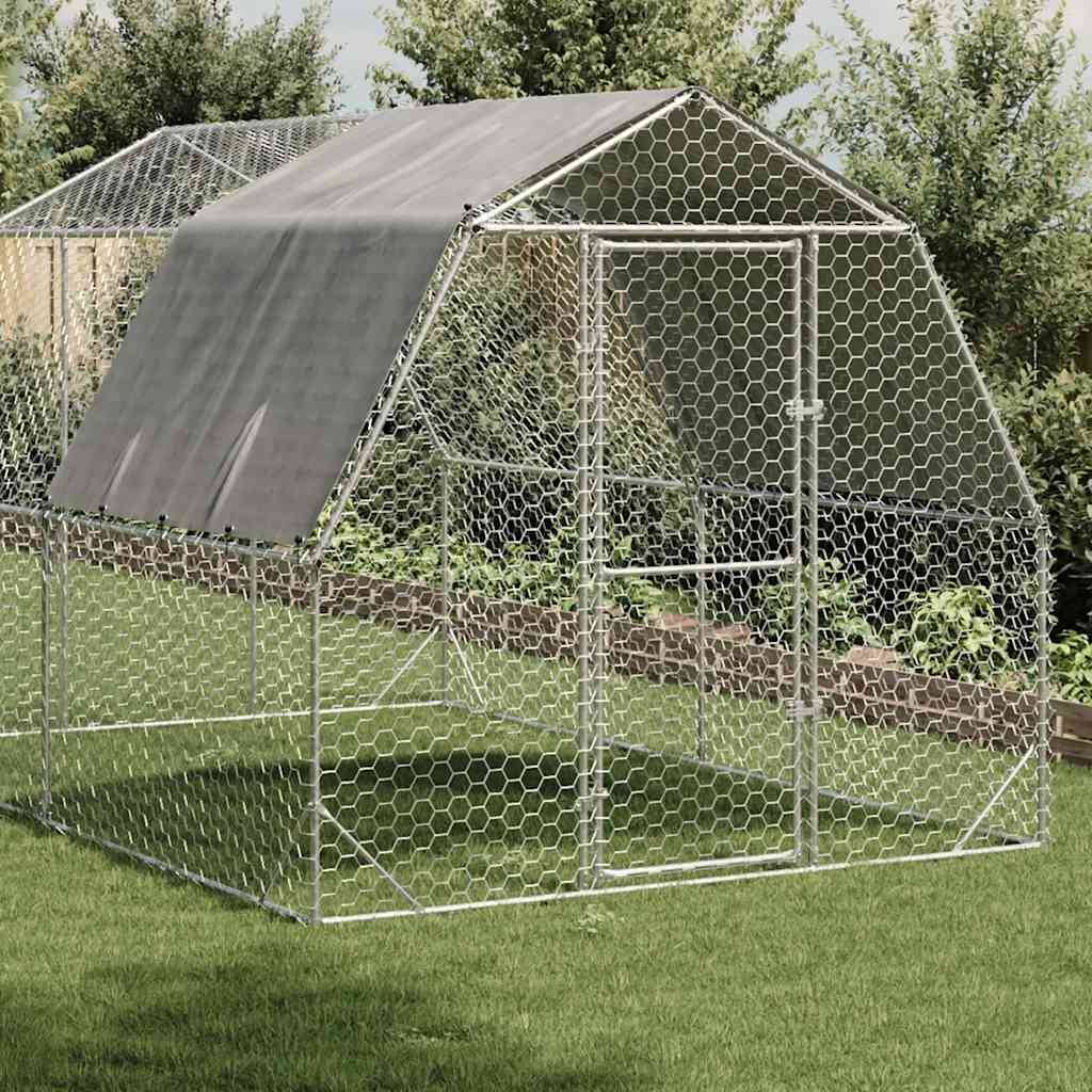 Poulailler acier argent 2,5 x 4 x 2,25 m - Prolenta premium p3191.8 - Image 1