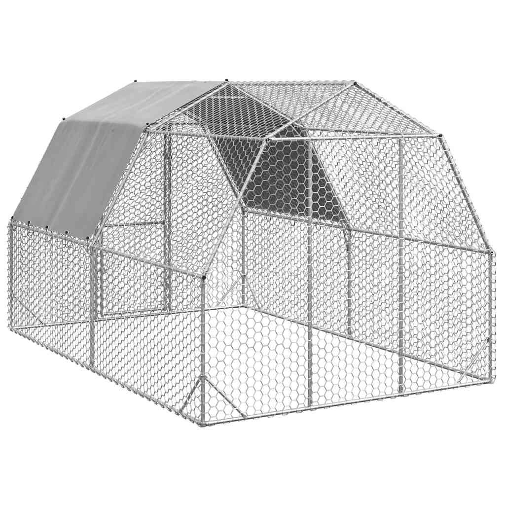Poulailler acier argent 2,5 x 4 x 2,25 m - Prolenta premium p3191.8 - Image 5