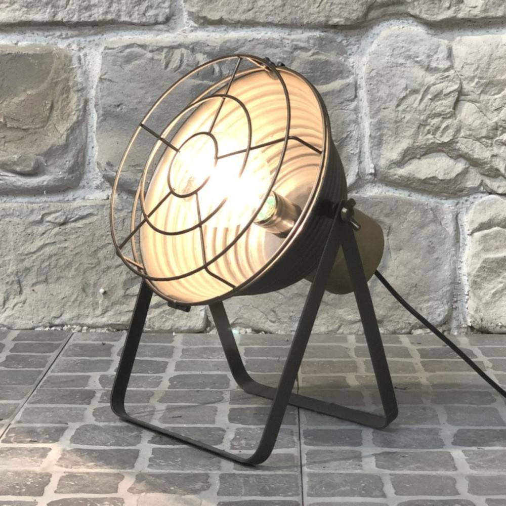 Chemin De Campagne - Lampe sur pieds salon industriel projecteur métal gris 39cm Chemin de campagne - Imagen 5
