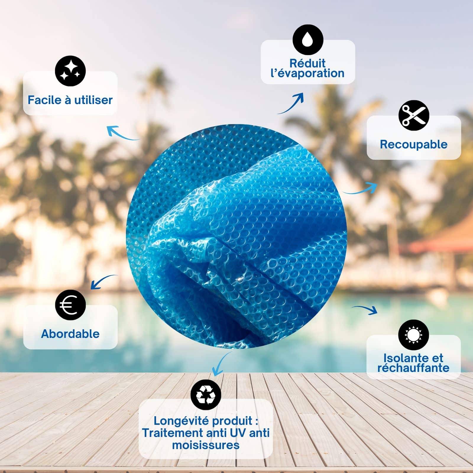 Bâche Solaire Piscine Ronde 549-550 Cm Bleu Edg 180 Microns - Edg By Aqualux - Image 6