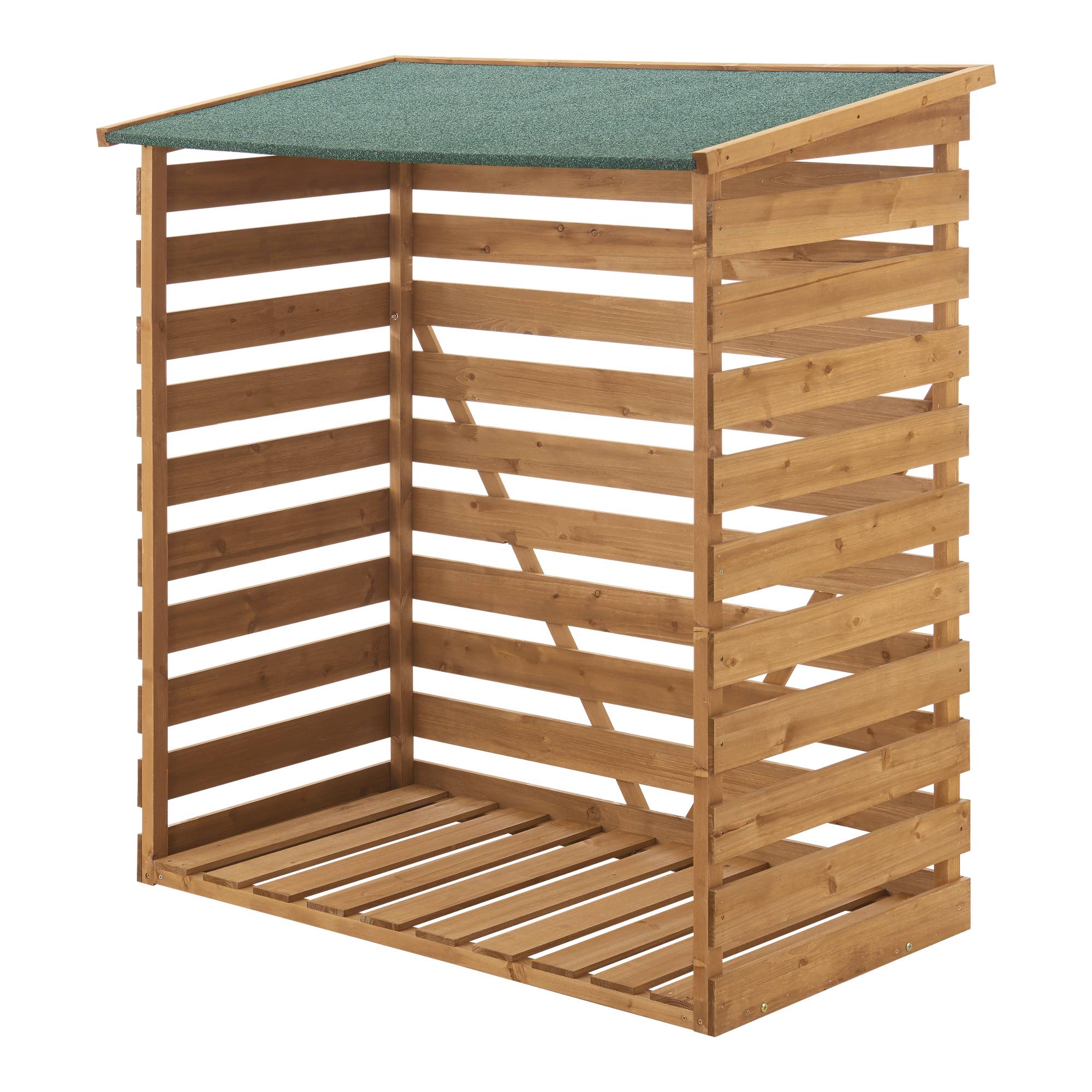 [en.casa] - Leñera cubierta de abeto con techo de betún 123 x 116 x 64 cm [en.casa] - Imagen 2