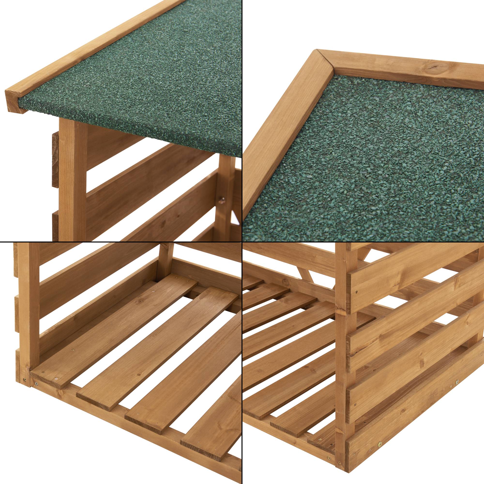 [en.casa] - Leñera cubierta de abeto con techo de betún 123 x 116 x 64 cm [en.casa] - Imagen 7