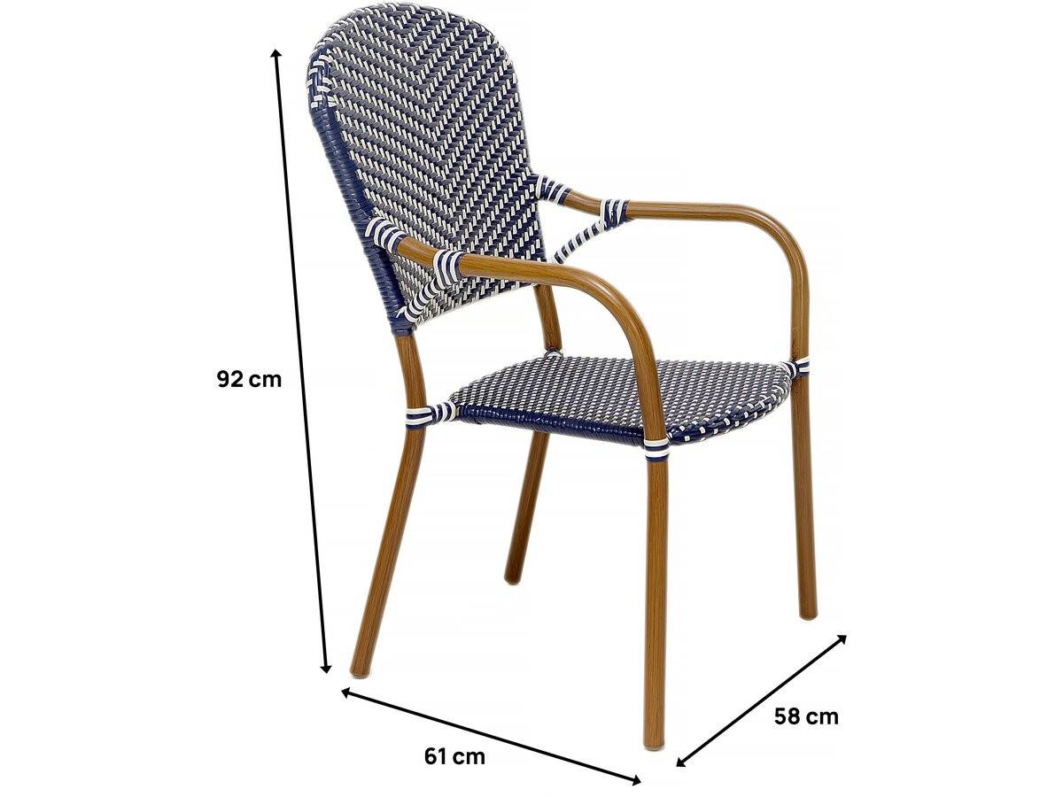 Lot De 4 Chaises D'extérieur Bistro "maya" - Bleu -habitat Et Jardin - Imagen 3