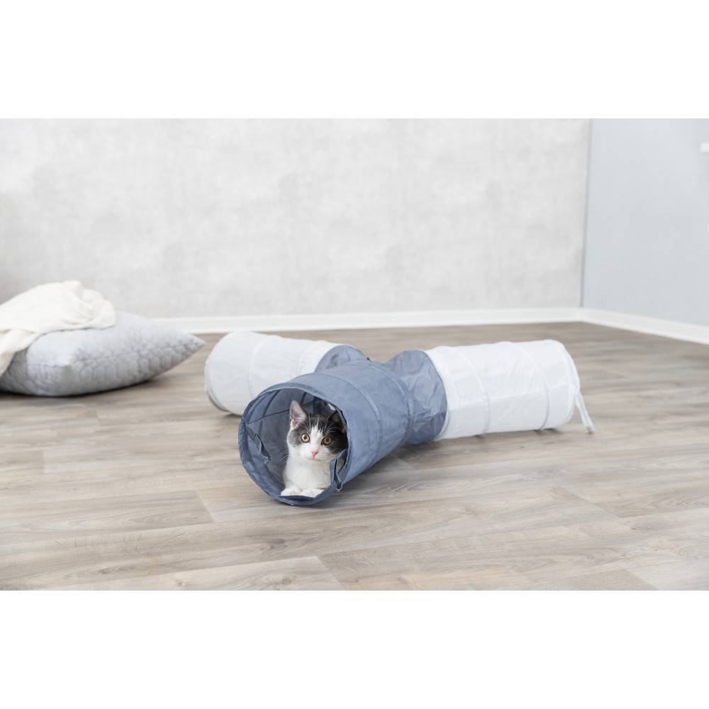 Tunnel de jeu 4 ouvertures pour chat ø 22 x 50 cm - Imagen 3