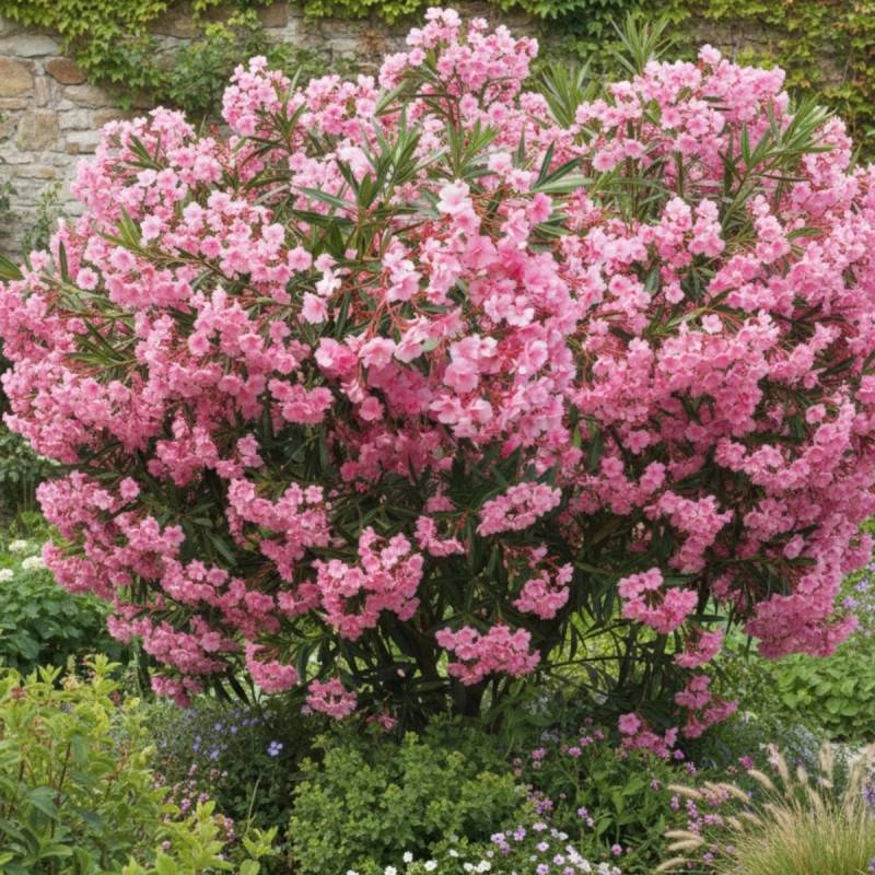 Laurier rose varié à fleurs Rose - feuillage Semi-Persistant - Pot de 2 litres - 50 cm-  hauteur à maturité De 1,50 m à 2,00 m - Image 6