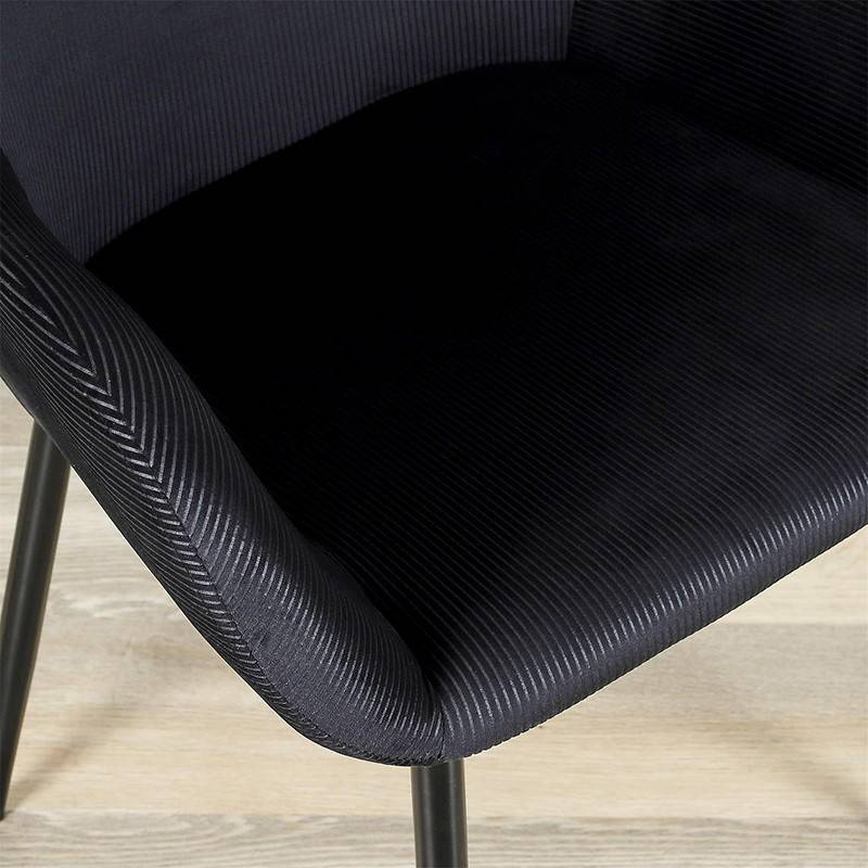 The Home Deco Factory - Fauteuil velours côtelé Giulia noir - Image 6