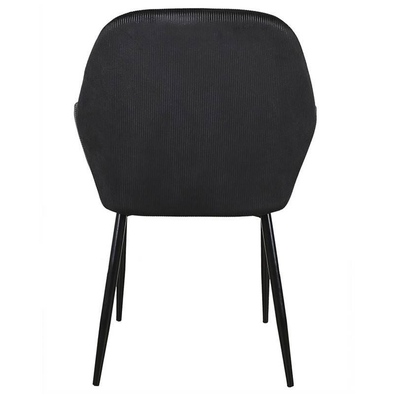 The Home Deco Factory - Fauteuil velours côtelé Giulia noir - Image 4