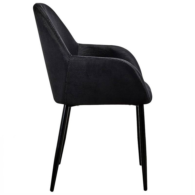 The Home Deco Factory - Fauteuil velours côtelé Giulia noir - Image 5