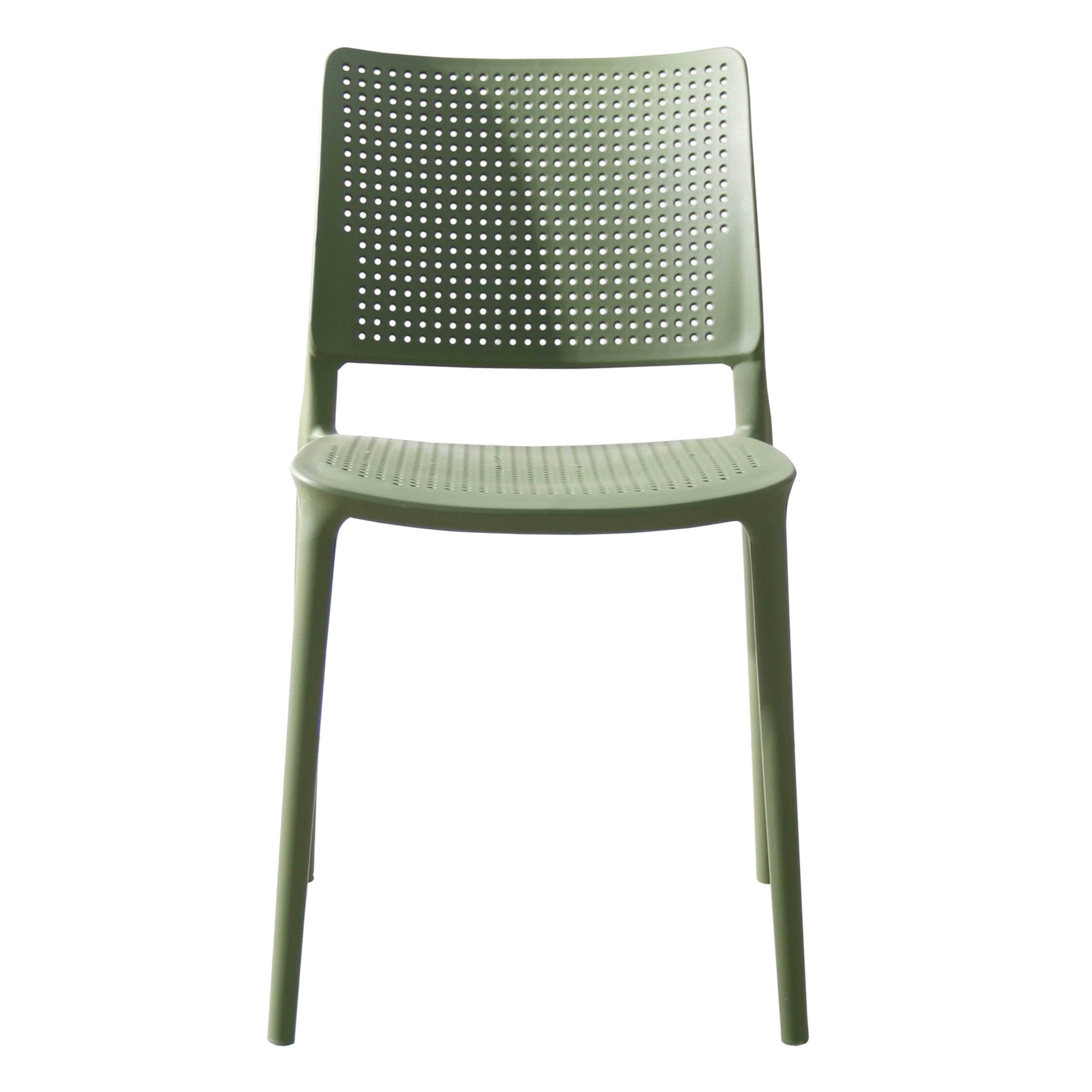 Oviala - Chaise de terrasse ajourée en plastique vert cactus Riga - Oviala - Imagen 3