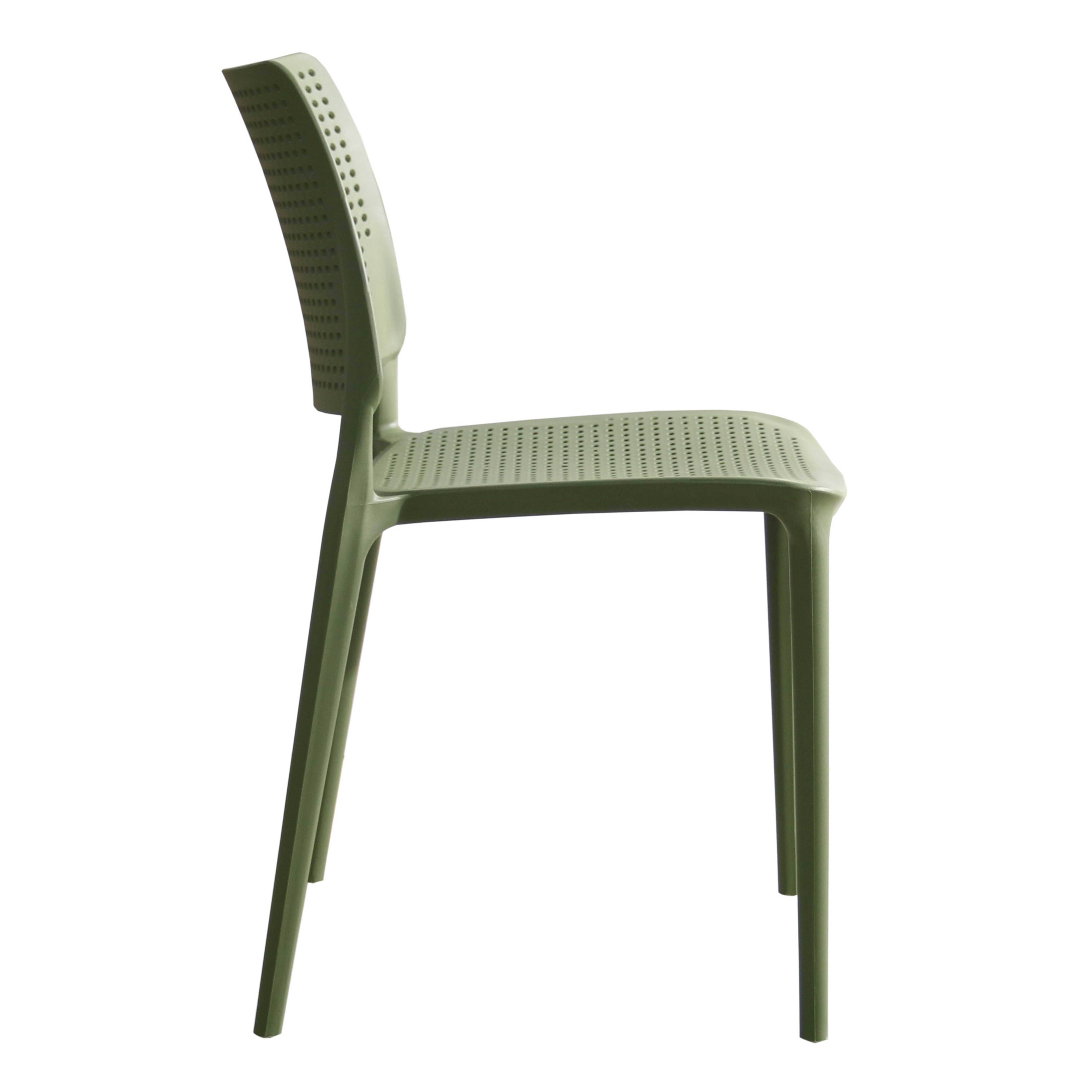 Oviala - Chaise de terrasse ajourée en plastique vert cactus Riga - Oviala - Imagen 4