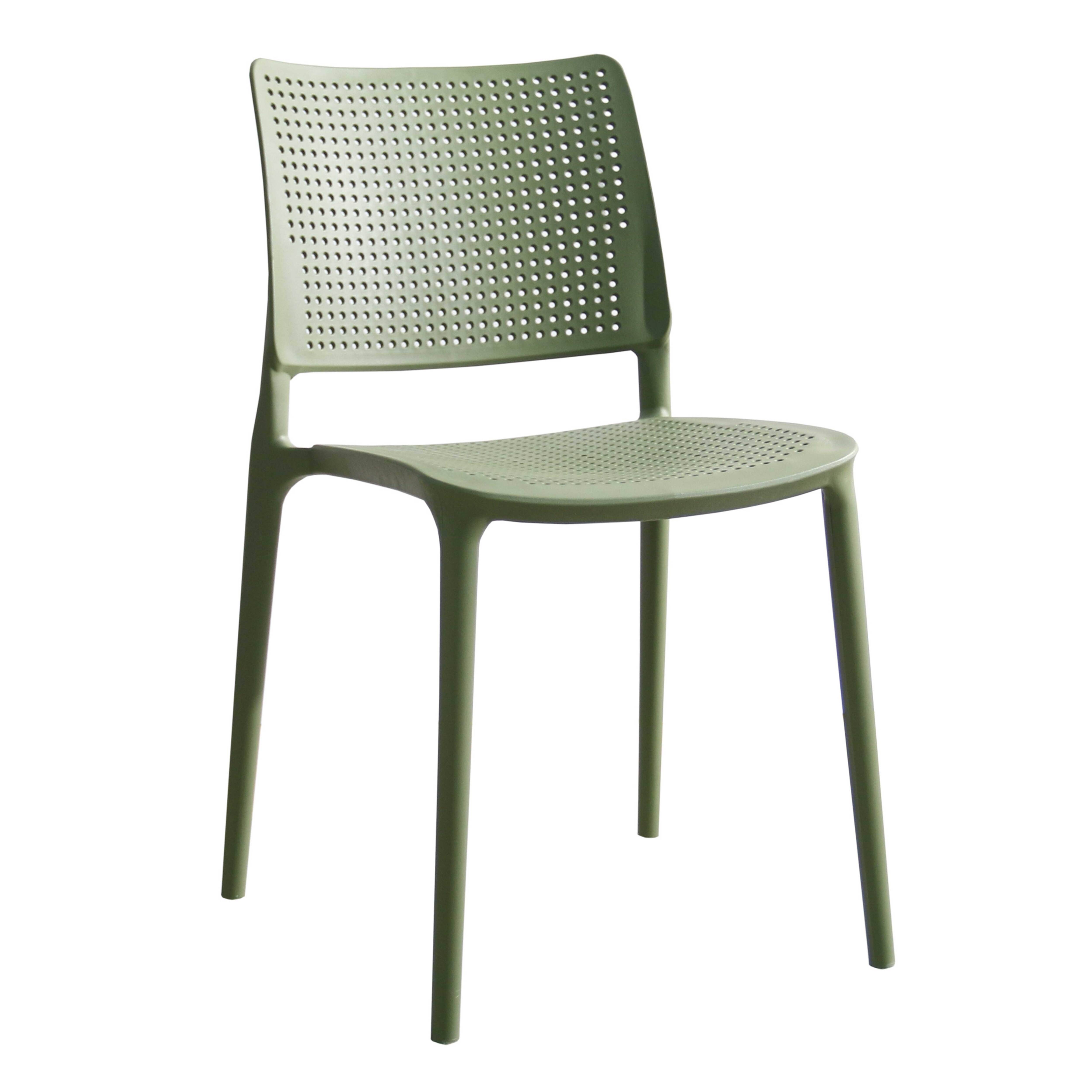 Oviala - Chaise de terrasse ajourée en plastique vert cactus Riga - Oviala - Imagen 1
