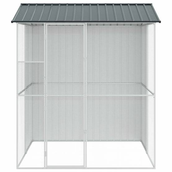 Cage Oiseaux Carrée Acier Galvanisé 215x210cm Anthracite - ComfortXL Outdoor Living - Image 4