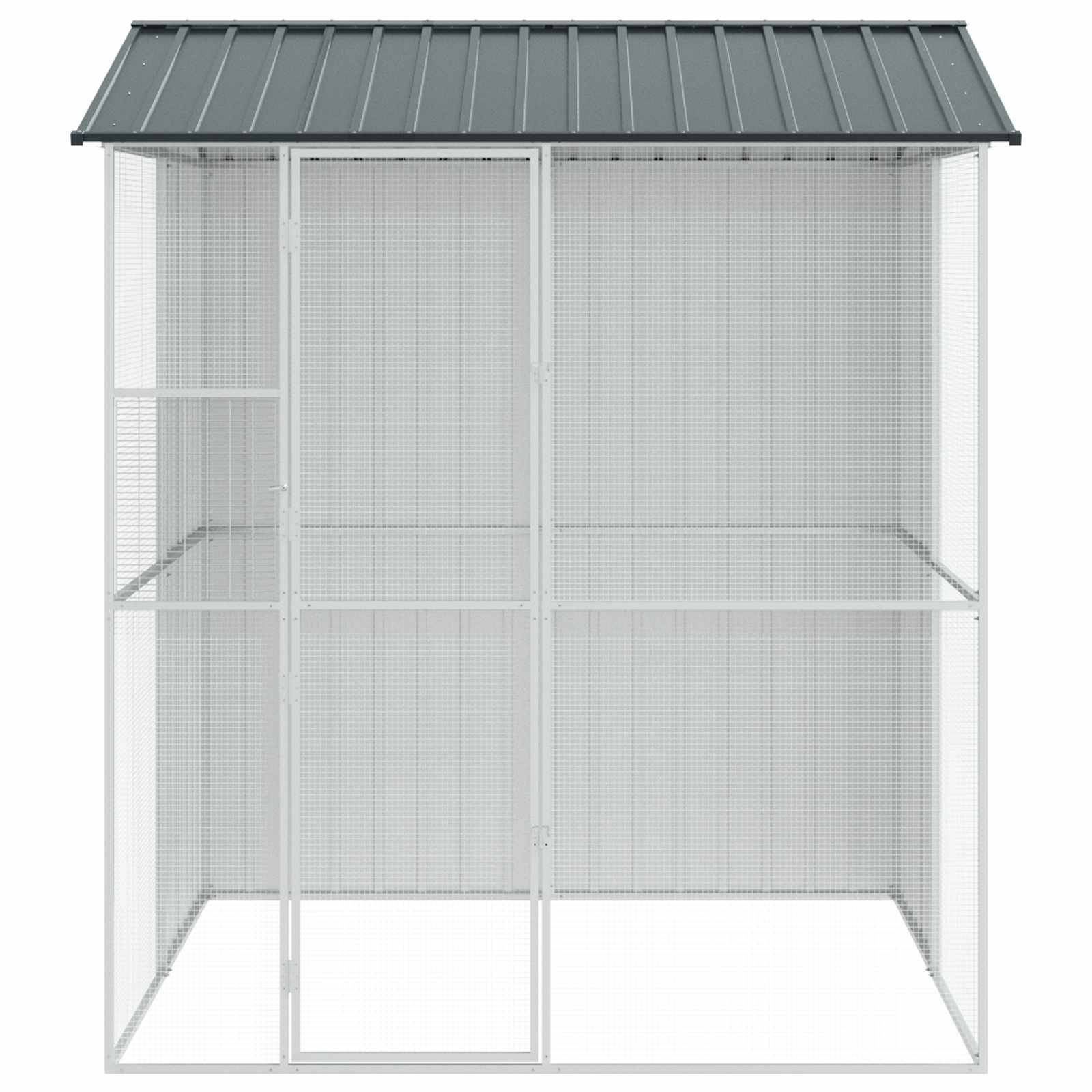 Cage Oiseaux Carrée Acier Galvanisé 215x210cm Anthracite - ComfortXL Outdoor Living - Image 4