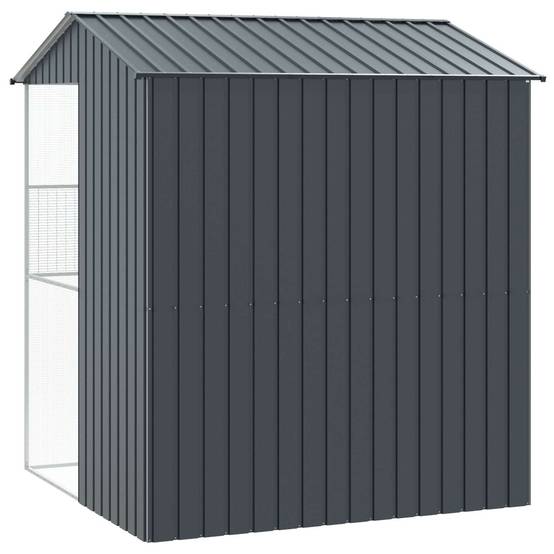 Cage Oiseaux Carrée Acier Galvanisé 215x210cm Anthracite - ComfortXL Outdoor Living - Image 6